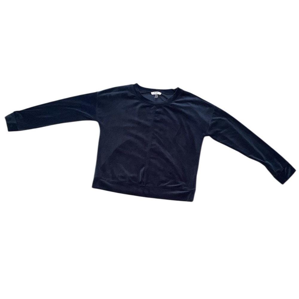 Cable & Gauge Studio Blue Velour Sweatshirt Women’s Size XS Polyester Spandex - Picture 2 of 5